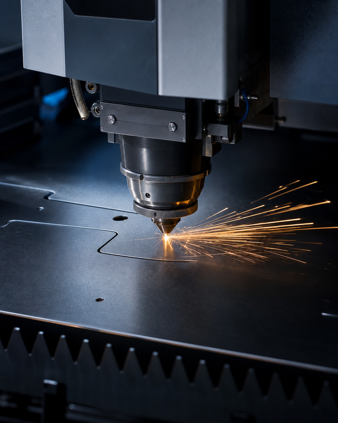 Precision laser cutting a sheet metal component
