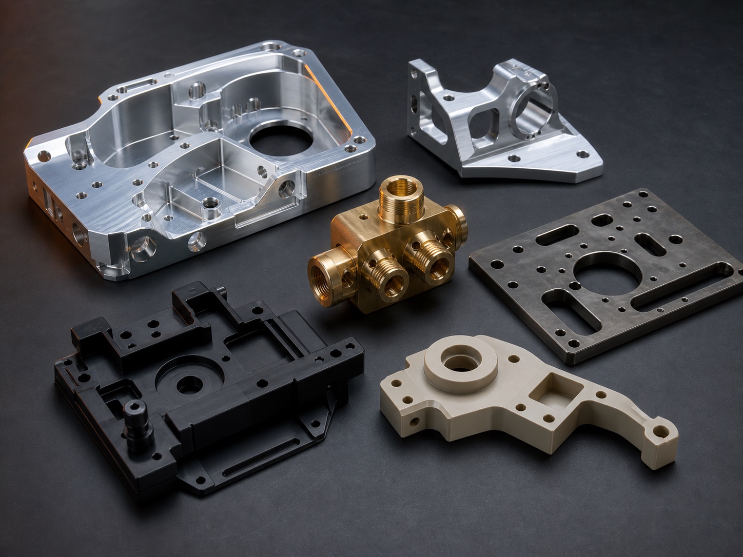CNC milled metal and engineering-plastic components