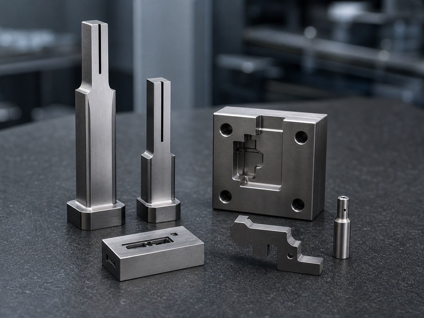 Precision punches, dies, narrow slots, cavity tooling, and wire-cut profiles