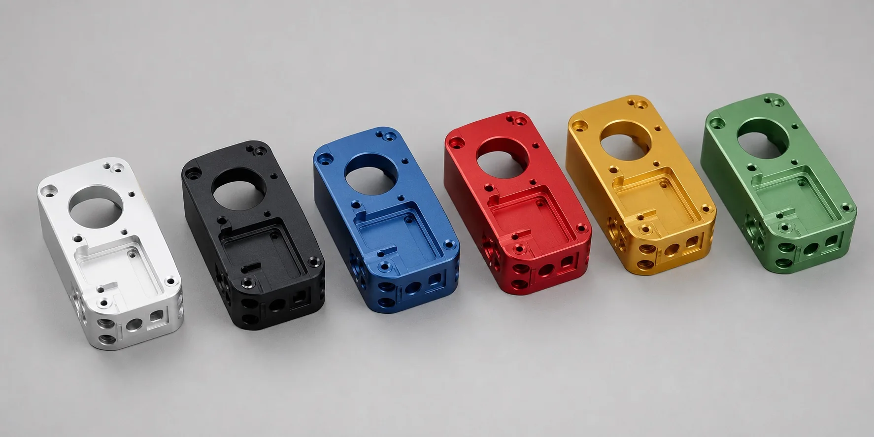Surface finish and color examples on metal components