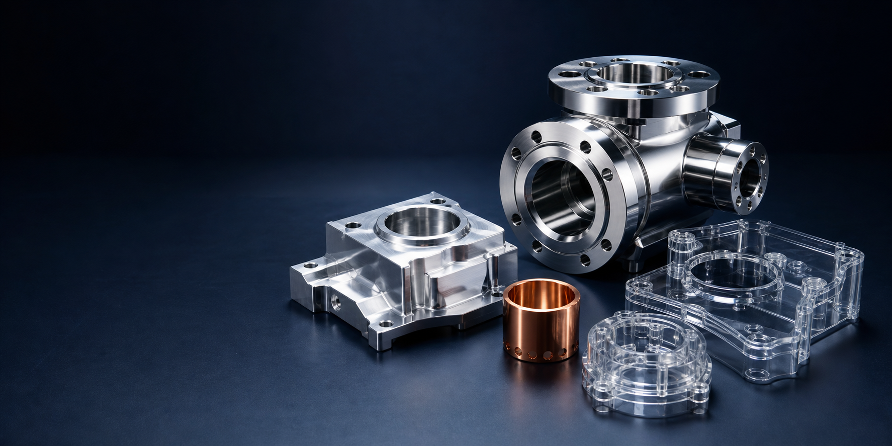 Mirror-polished metal components and clear polished plastic prototype covers
