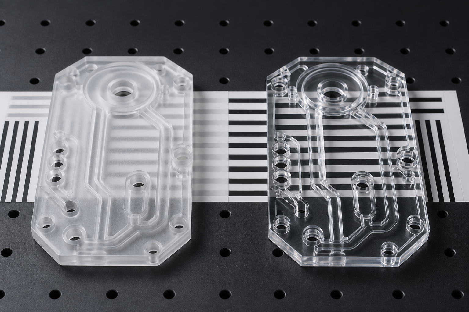 Matching clear plastic fluidic covers before and after controlled vapor polishing