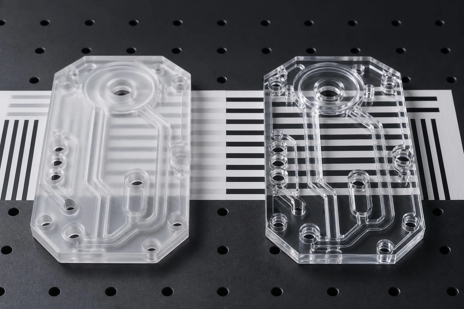 Matching clear plastic fluidic covers before and after controlled vapor polishing